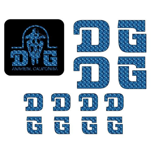 DG - CURVED D decal set - BLUE PRISM