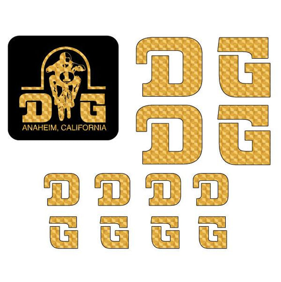 DG - CURVED D decal set - GOLD PRISM