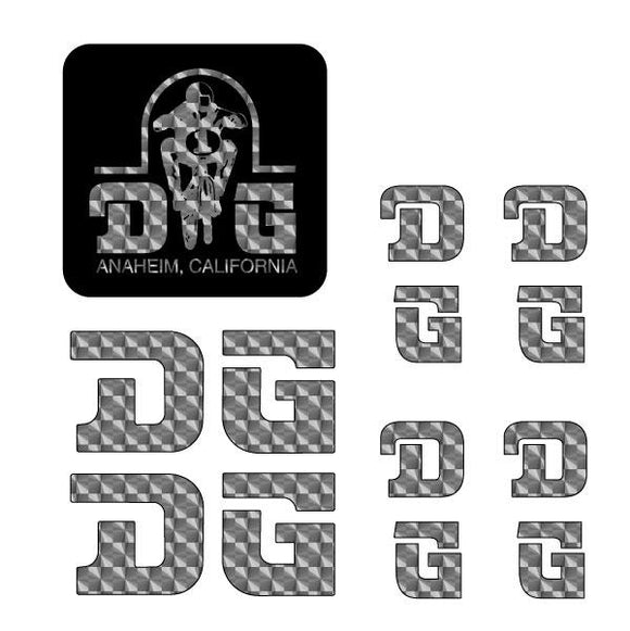 DG - STRAIGHT D decal SET silver prism