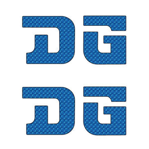 DG gusset STRAIGHT D decal pair BLUE