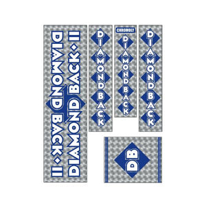 1982-83 Diamond Back - DBII Silver Streak BLUE DB - decal set