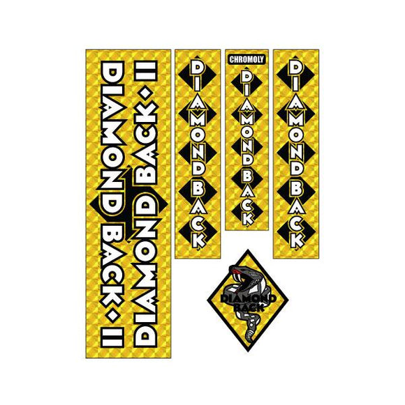 1982-83 Diamond Back - DBII Silver Streak  - team GOLD Snake decal set