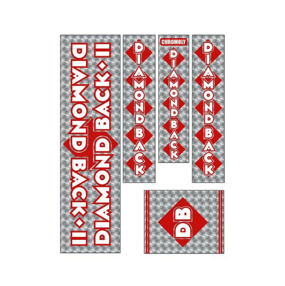 1982-83 Diamond Back - DBII Silver Streak RED DB- Snake decal set