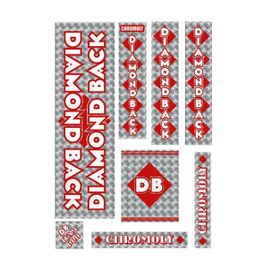 1981-82 Diamond Back - Medium Pro Red DB decal set