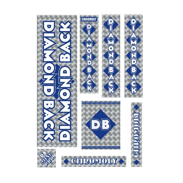 1981-82 Diamond Back - Mini Pro Blue DB decal set | BMX Products USA