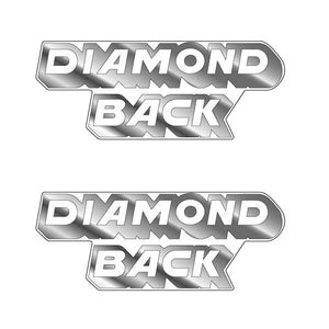 Diamond Back -new font- Chrome - Seat decal set