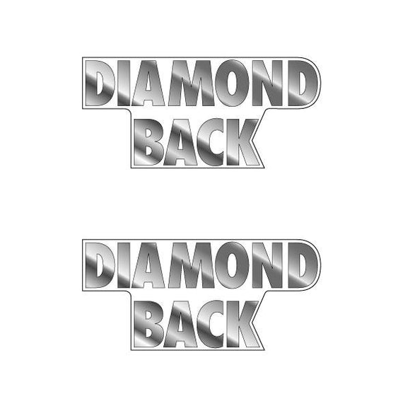 Diamond Back - solid letters - Chrome  - Seat decal set