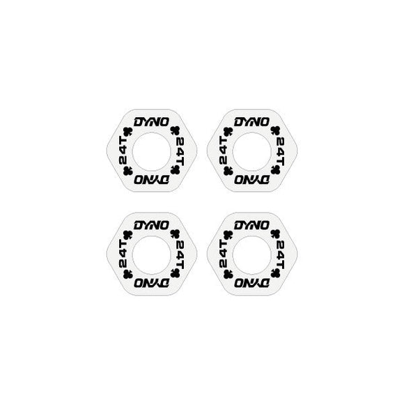 DYNO - Peg end decals on clear BLACK