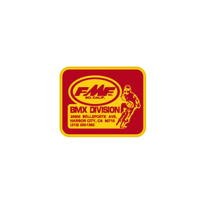FMF - BMX Rider Red & Yellow Seat tube decal