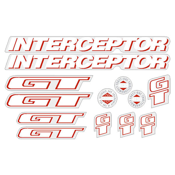 1992 GT BMX - Interceptor - for Blue frame - decal set | BMX Products USA