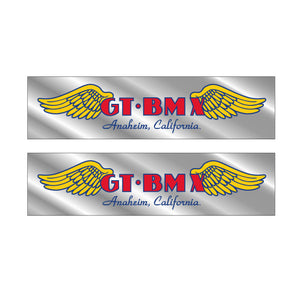 GT BMX Anaheim down tube decals - chrome