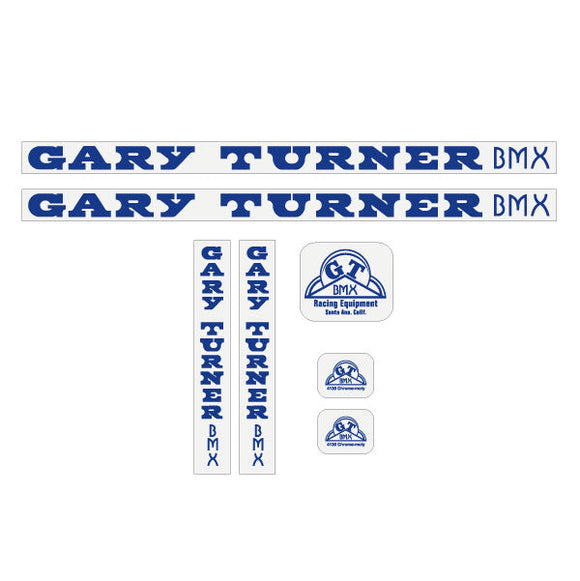 GT - Gary Turner - Gen 1 - Blue on Clear - decal set