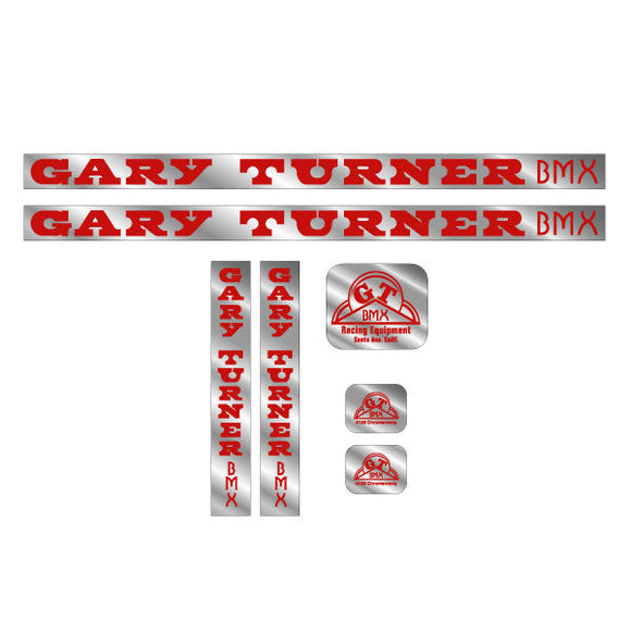 GT - Gary Turner - Gen 1 - Red on Chrome - decal set