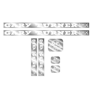 GT - Gary Turner - Gen 1 - White on Chrome - decal set