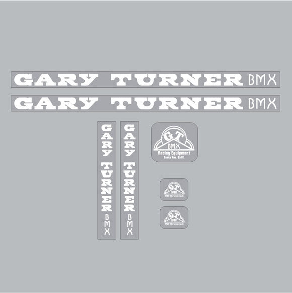GT - Gary Turner - Gen 1 - White on Clear - decal set