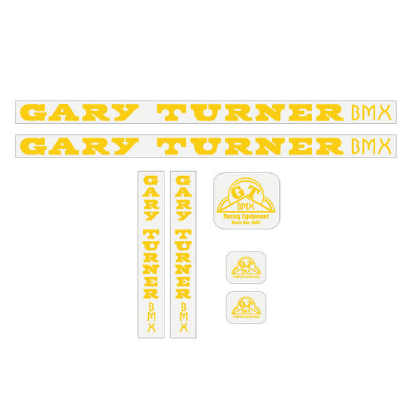 GT - Gary Turner - Gen 1 - Yellow on Clear - decal set