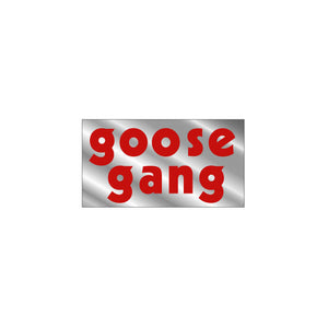 Mongoose - "GOOSE GANG" RED on chrome plate decal