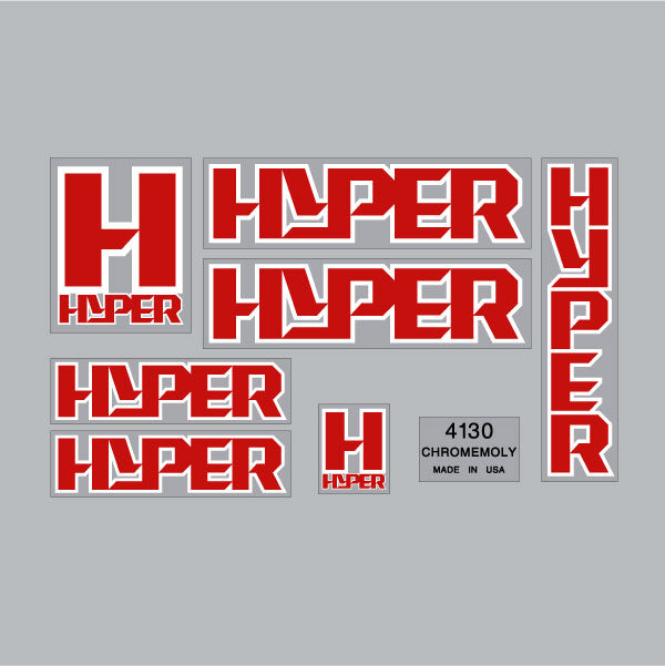 1983-84 Hyper - Gen 1 Red decal set | BMX Products USA