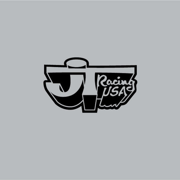 JT Racing - 3D logo - black clear decal