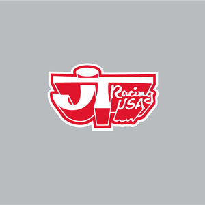 JT Racing - 3D logo - Red & White decal