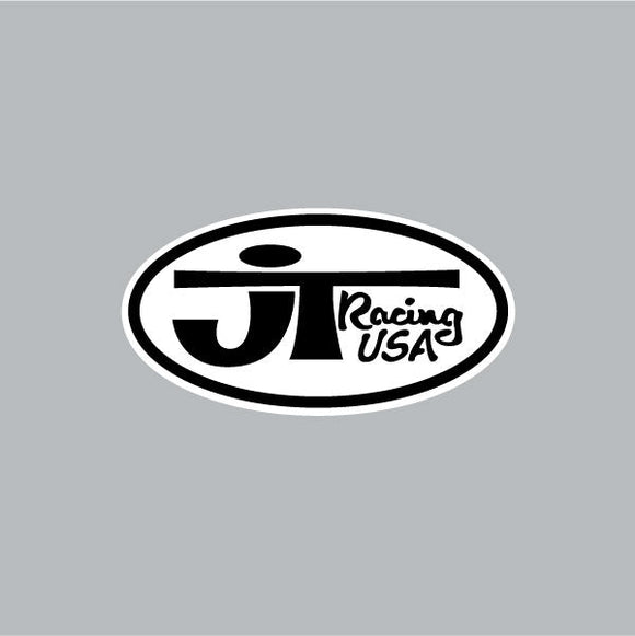 JT Racing - OVAL - Black & White decal