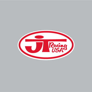 JT Racing - OVAL - Red & White decal