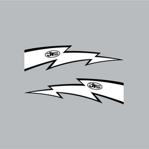 JT Racing - LIGHTNING BOLT - Reversed White & Black decal set