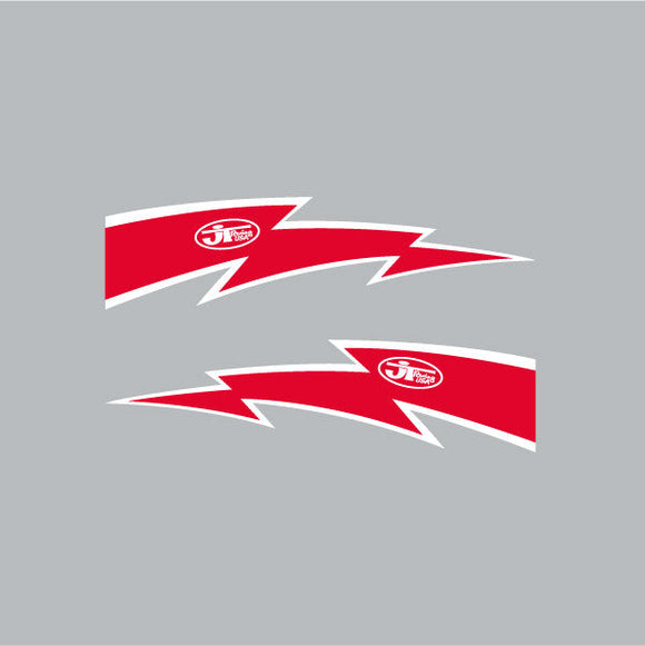 JT Racing - LIGHTNING BOLT - Red & White decal set