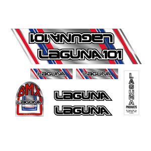 Laguna - 101 - Black on chrome decal set