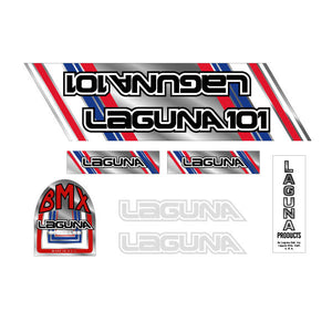 Laguna - 101 - White on chrome decal set