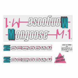 1987 Mongoose M1 Decal Set - Blue Frame Old School Bmx Decal-Set