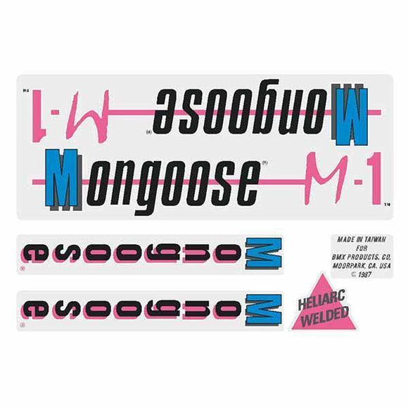 1987 Mongoose M1 Decal Set - Old School Bmx Decal-Set