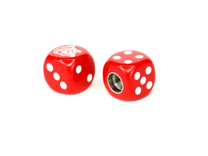 Mongoose Maurice BMX Dice Tire Valve Caps (Pair) - Red