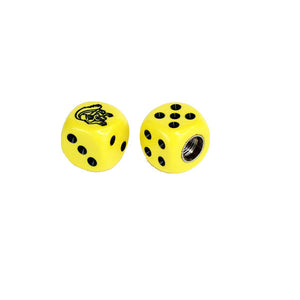 Mongoose Maurice BMX Dice Tire Valve Caps (Pair) - Yellow