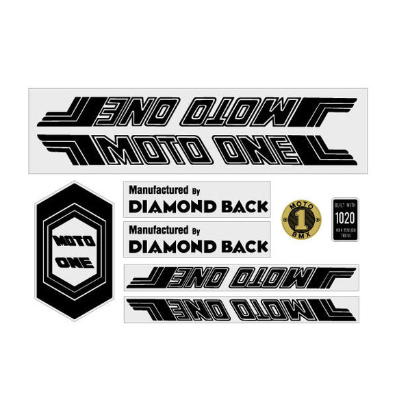 Diamond Back - Moto ONE - BLACK decal set