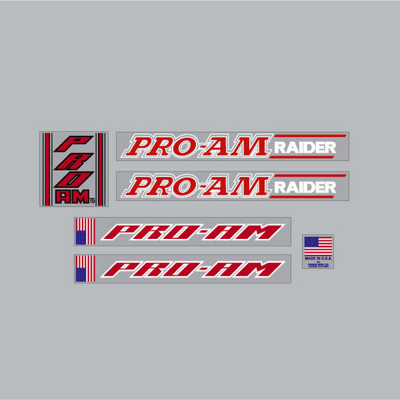 Panda - Pro-AM RAIDER - Black, Red & White on clear Decal set