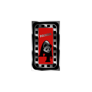 Panda - Red black on chrome Head Tube Decal