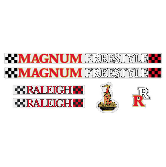 Raleigh - Magnum Freestyle RED on Clear decal set