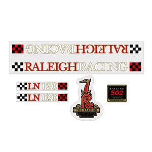 Raleigh - LN120 bmx RED on Clear decal set