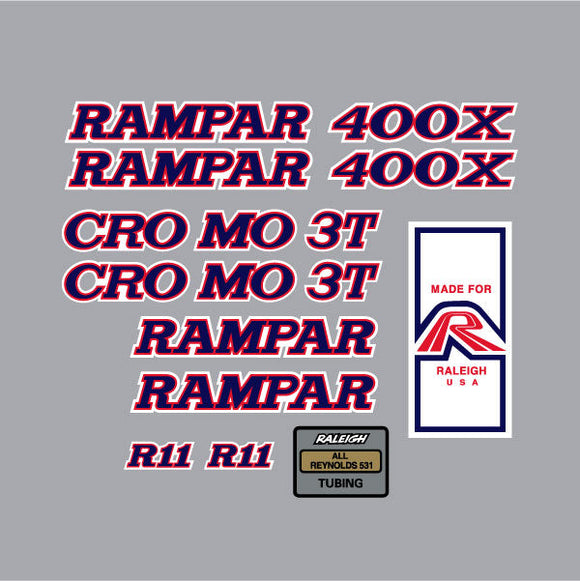 Rampar - CRO MO 3T 400X R11 Red and blue on white decal set