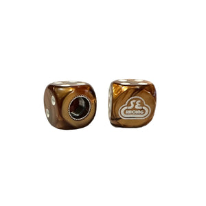 SE Racing Dice Tire Valve Caps (Pair) - Brown-White