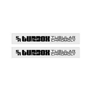 SR Sakae - TURBOX crank decal set "box logo" on clear