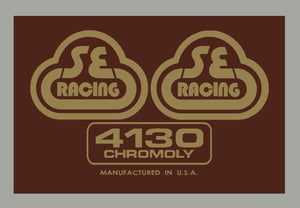 Se Racing - Seat Tube Decal 4130 Brown With Gold Old School Bmx