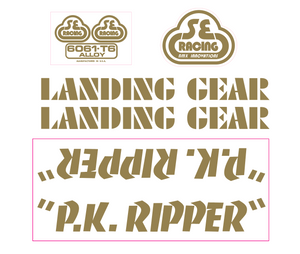 SE Racing - P.K. Ripper Decal set - gold on clear