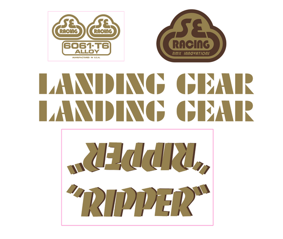 SE Racing - Ripper Decal set - gold w/brown shadow