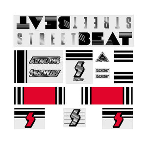 1988 Skyway - StreetBeat for Red frame on clear decal set