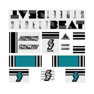1988 Skyway - StreetBeat for Aqua/Teal frame on clear decal set