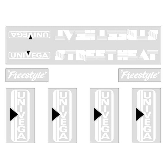 1988 Univega - Street Heat white on clear decal set