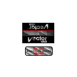 Vector - Black on chrome Bob Haro bar decals