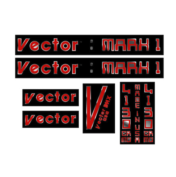 Vector - Mark 1 - Black on chrome decal set